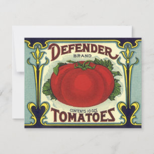 Vintagekonst från fruktlådaetikett, Defender Tomat