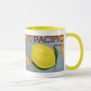Vintagekonst från fruktlådaetikett för Pacific Lem Mugg