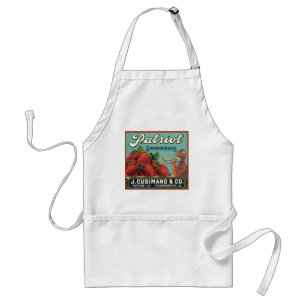 Vintagekonst från fruktlådaetikett för Patriot Jor Förkläde