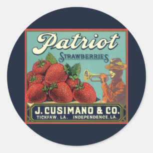 Vintagekonst från fruktlådaetikett för Patriot Jor Runt Klistermärke