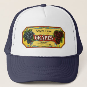 Vintagekonst från fruktlådaetikett, Seneca Lake-dr Keps