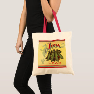 Vintagekonst från grönsaksetikett, Iona Brandärtso Tygkasse