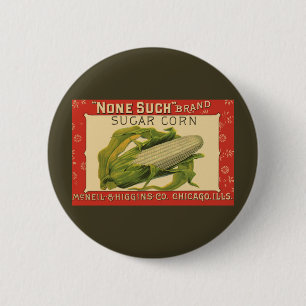 Vintagekonst med grönsaksetikett, None Such Sugar Knapp