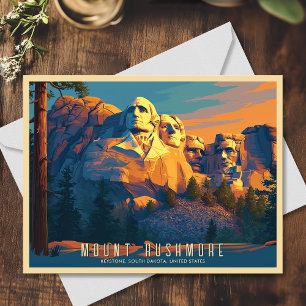Vintagekonst Mount Rushmore South Dakota USA Resa Vykort