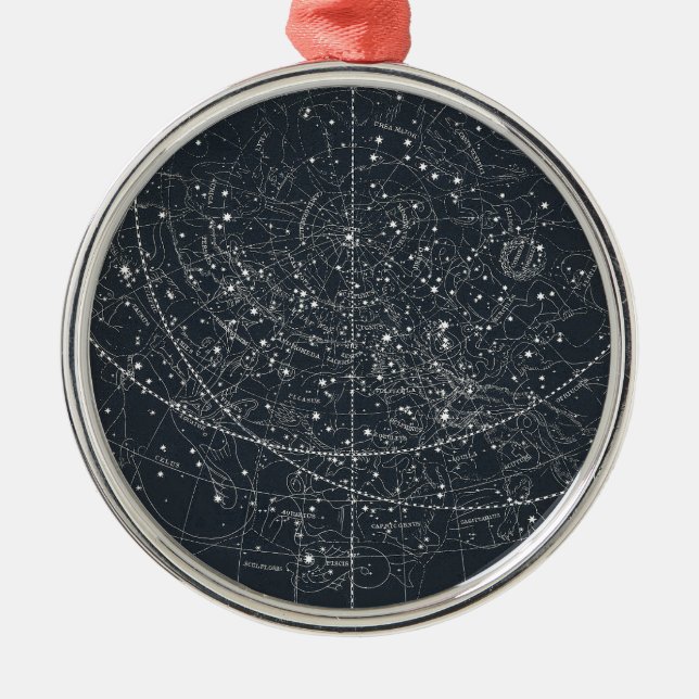 Vintagekonstellationkarta Julgransprydnad Metall (Framsidan)