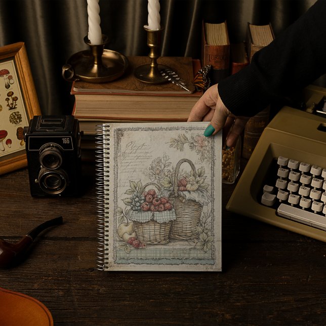 Vintagekorgar med fruktmönster anteckningsbok (Skapare uppladdad)