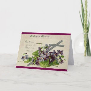 Vintagekors med blommor påskkort helgkort