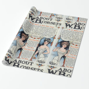 Vintagekorsettannons som slår in papper presentpapper