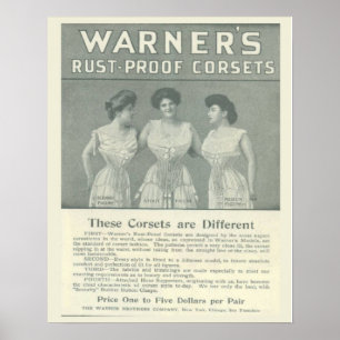 Vintagekorsettannonseringen, Warners rostar Poster