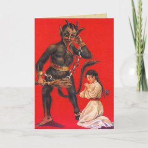 VintageKrampus julkort Helgkort