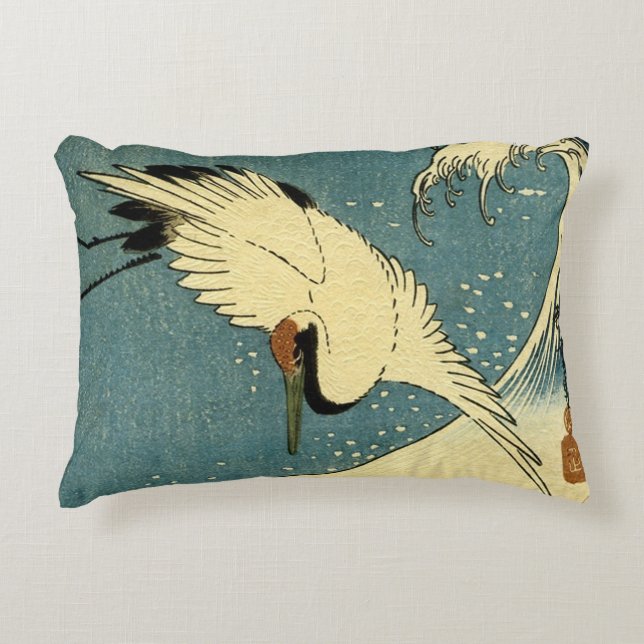 Vintagekranen och vinkar prydnadskudde (Framsidan)