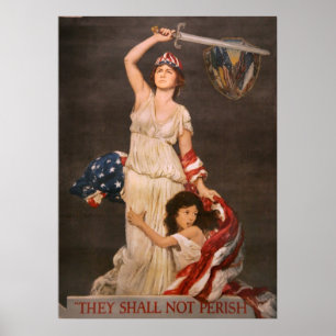 Vintagekrigsaffischer från WWI och WWII Poster
