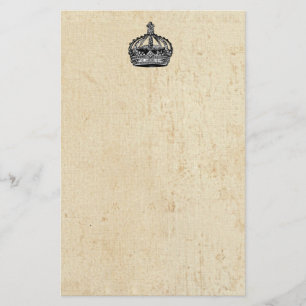 Vintagekrona på gammal grunge brevpapper