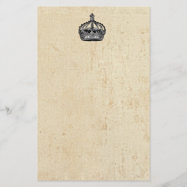 Vintagekrona på gammal grunge brevpapper (Framsida)