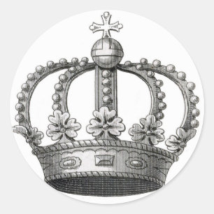 Vintagekrona Runt Klistermärke