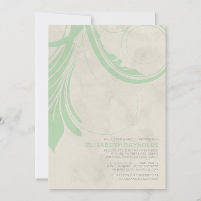 Vintagekrusidullinbjudningskort för möhippan inbjudningar (Framsida)