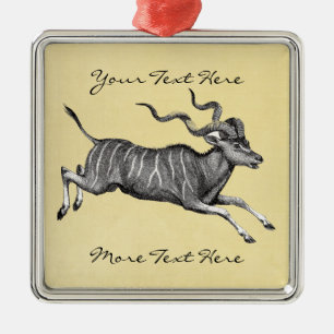 VintageKudu prydnad Julgransprydnad Metall
