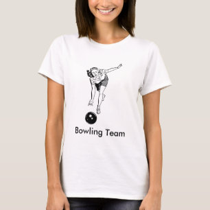 Vintagekvinna bowling t shirt