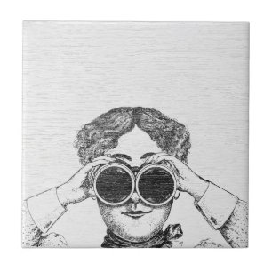 Vintagekvinna i victoriansk stil - Illustration me Kakelplatta