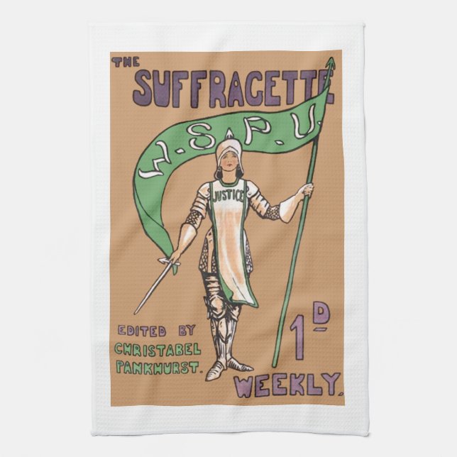 Vintagekvinna kökshandduk för Suffragette (Vertikal)