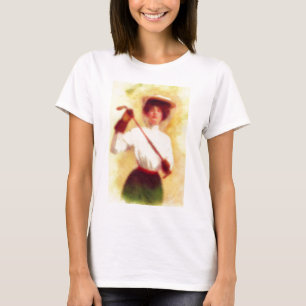 Vintagekvinna mode för Golf T Shirt