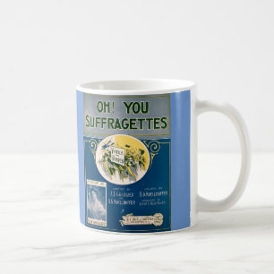 Vintagekvinna rättigheter för röstning: kaffemugg