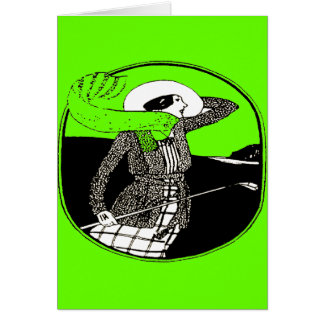 VINTAGEKVINNAGOLFARE HÄLSNINGSKORT