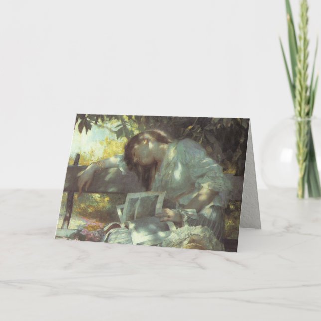 Vintagekvinnaläsning Kort (Framsida)