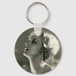 Vintagekvinnaporträtt Nyckelring