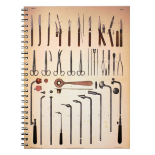 Vintageläkarundersökningen instrumenterar anteckningsbok med spiral