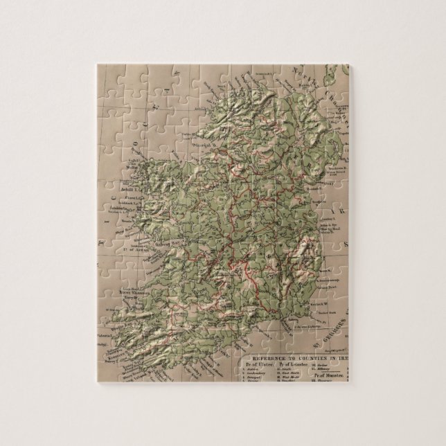 Vintageläkarundersökningkarta av Irland (1880) Pussel (Vertikal)