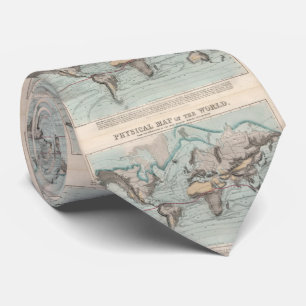Vintageläkarundersökningkarta av världen (1849) slips