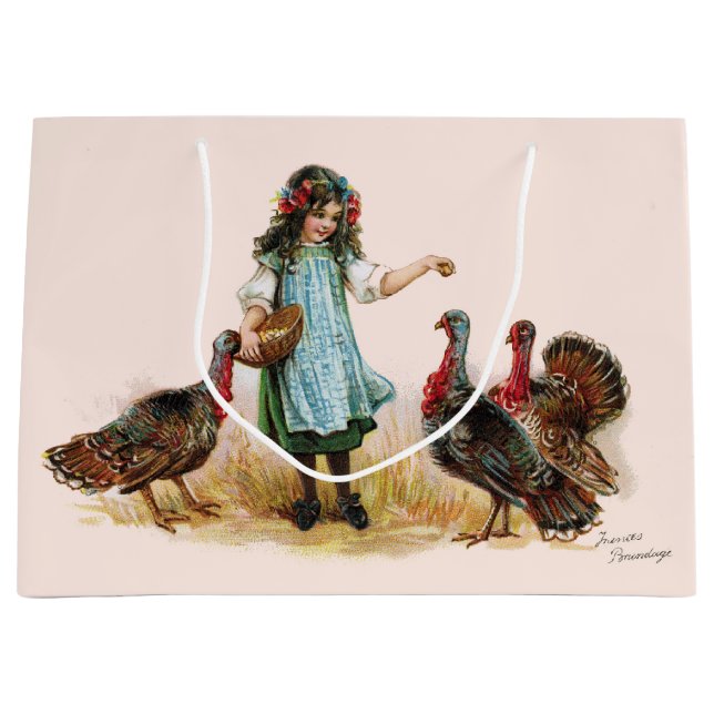 Vintagelantgårdflickan & kalkongåvan hänger lös (Framsidan)