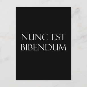 Vintagelatin Nunc Est Bibendum som dricker Vykort
