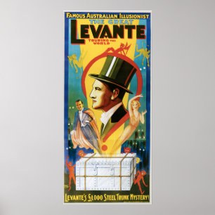 VintageLevante berömd australiensisk Illusionist Poster