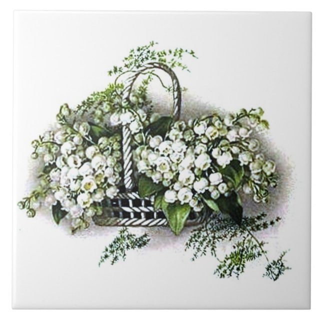 Vintageliljekonvaljen belägger med tegel kakelplatta (Framsidan)