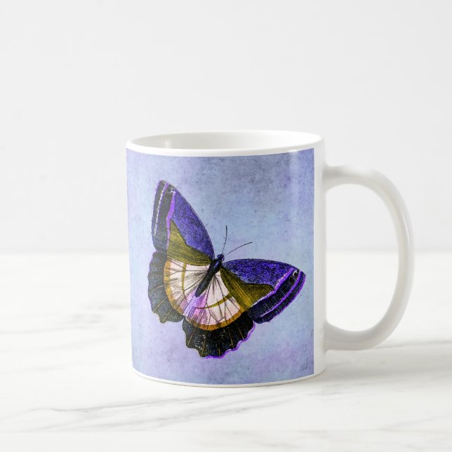 Vintagelilor och guldfjärilsillustration kaffemugg (Höger)