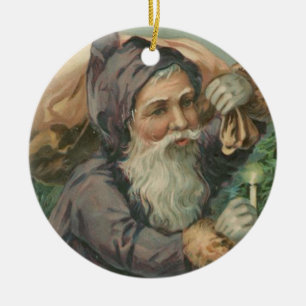 Vintagelilor Santa Julgransprydnad Keramik
