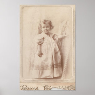 Vintageliten flicka poster