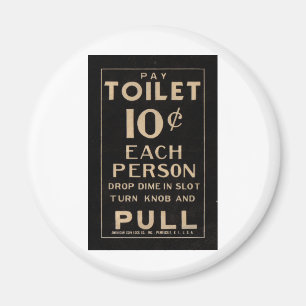 Vintagelöntoaletten undertecknar i svart magnet