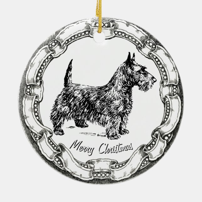 VintageLookScottie Julgransprydnad Keramik (Baksidan)