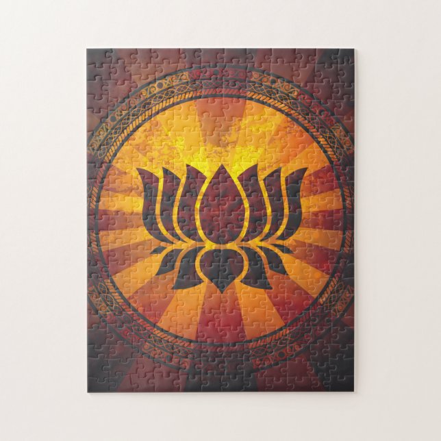 Vintagelotusblommablomma Pussel (Vertikal)