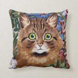 VINTAGELOUIS WAIN KATT I BLOMSTERTRÄDGÅRD KUDDE