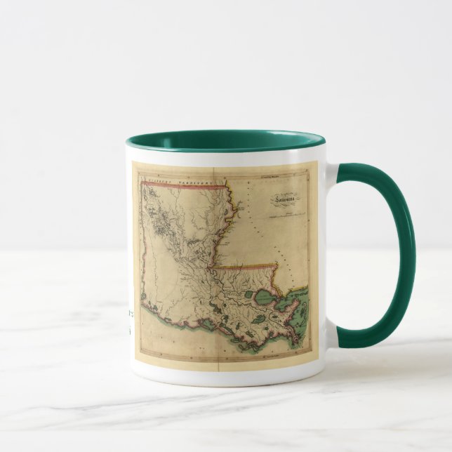 VintageLouisiana karta 1814 Mugg (Höger)
