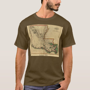 VintageLouisiana karta 1814 T-shirt