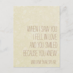 VintageLove - William Shakespeare citationstecken Vykort