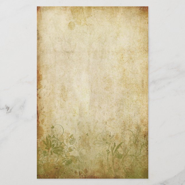 Vintagelövverk - grönt brevpapper (Framsida)