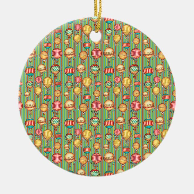 Vintageluftballong Julgransprydnad Keramik (Framsidan)