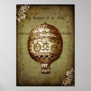 Vintageluftballongaffisch Poster