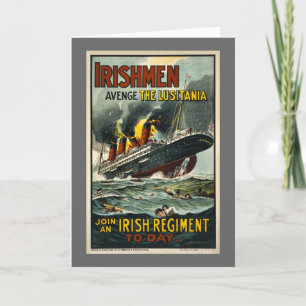 VintageLusitaniaaffisch (att rekrytera för Kort